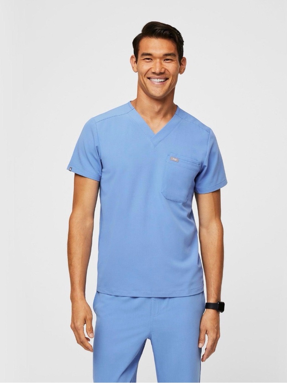 Figs Chisec Ceil Blue Mens Scrub Top - medium